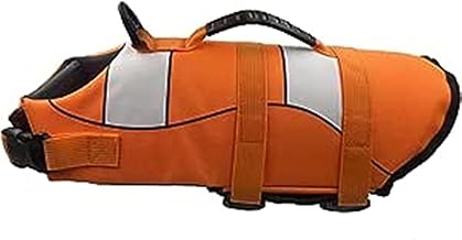 Life Jacket for Adjustable Dogs, Aid to Buoyancy Dogs with Handle, Good Buoyancy in Sea, Pool, Lake (L,Orange)