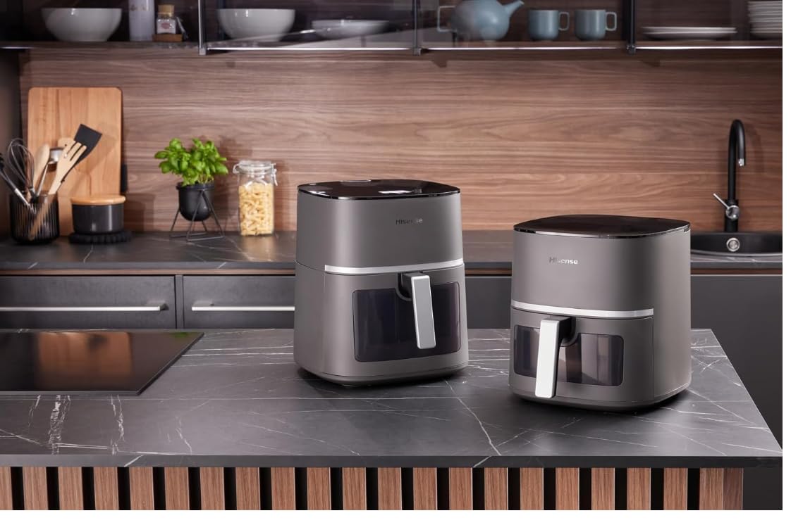 Hisense HAF1900D 10 automatycznych programów, temperatura 40-200°C, 7 l, maksymalna moc 1800 W, wyświetlacz LED i sterowanie dotykowe, okno