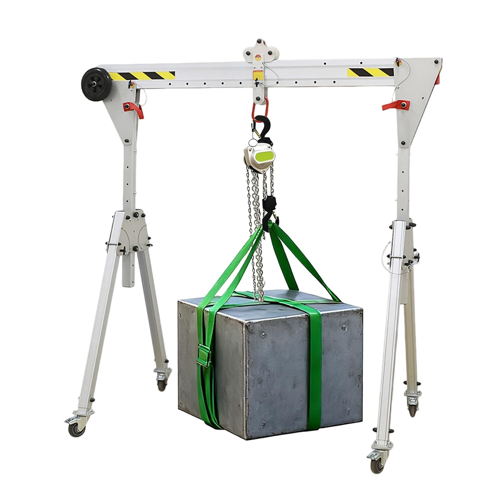 Portalkran mit einer Tragfähigkeit von 550–2200 lb, faltbarer Struktur aus Aluminiumlegierung, tragbarem Design, ausgestattet mit Lenkrollen for Mobilität(880lb/400kg)