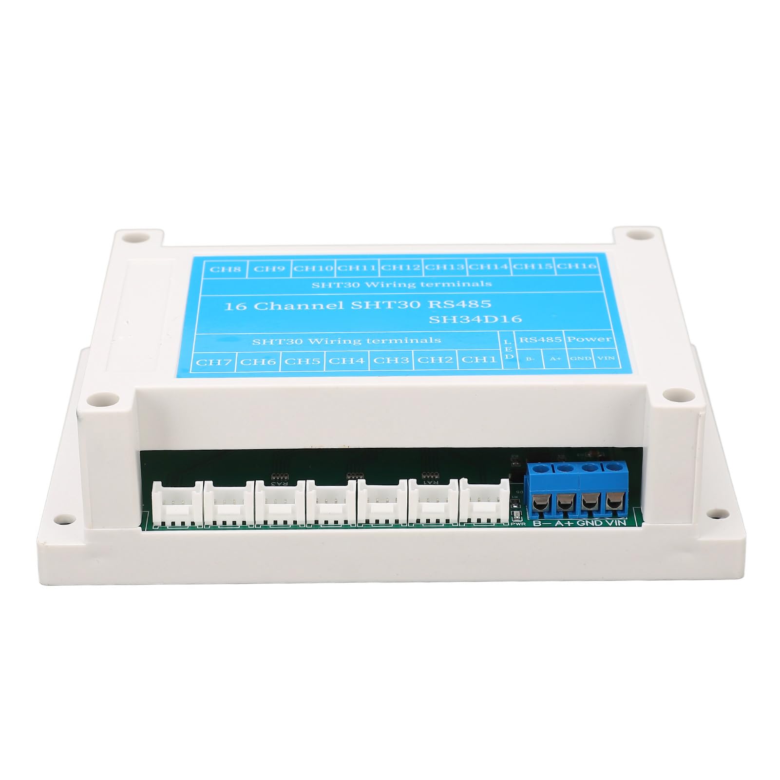 Módulo de sensor de humedad y temperatura Tablero de control de colector de 16 canales Componente electrónico RTU DC 8~30V para medición de temperatura en interiores y ext
