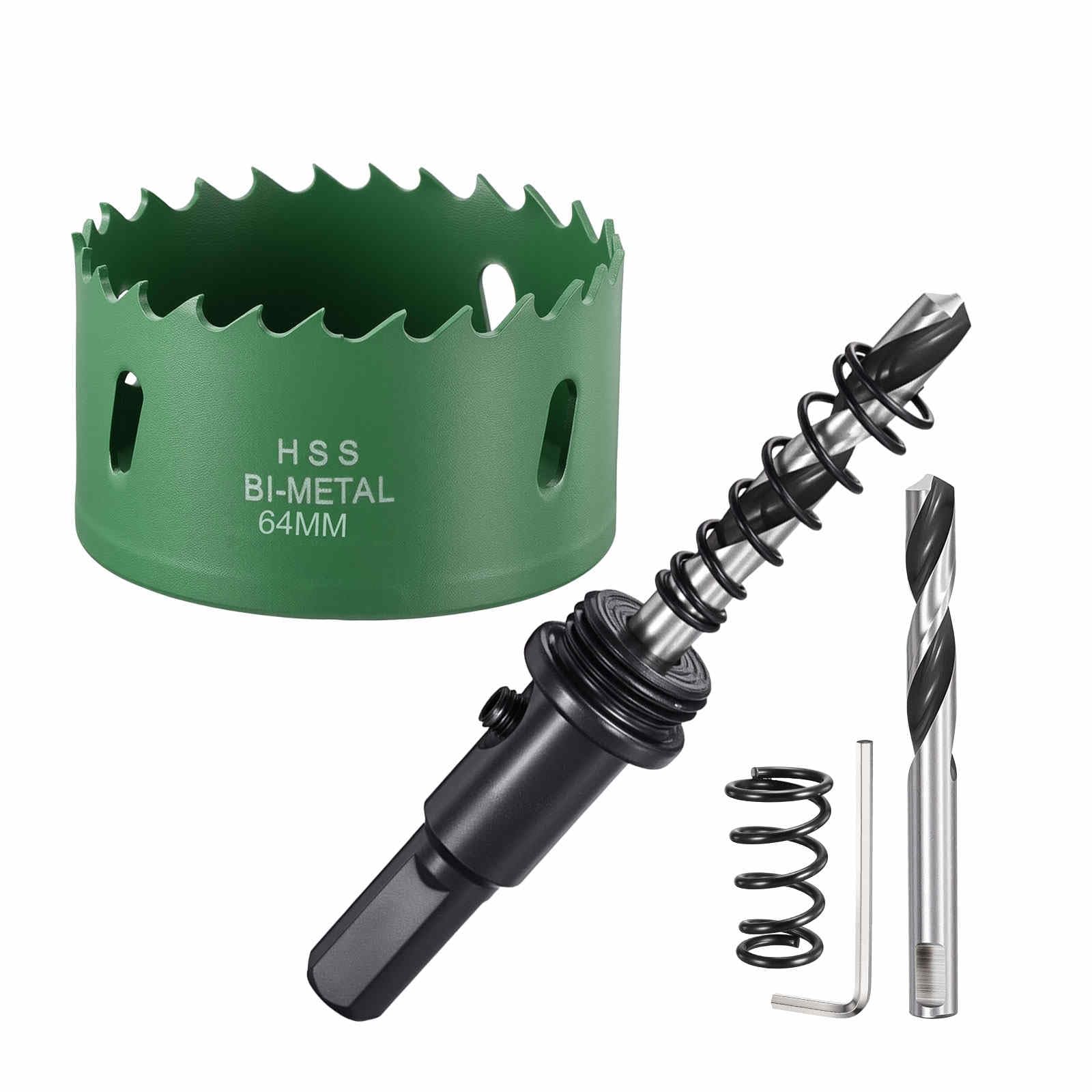 DTGN 2-17/32" Bi-Metal Hole Saw M42 HSS - 64mm Hole Cutter - Good for Thick Stainless Steel/Alloy/Aluminium/Brass/Copper - Green