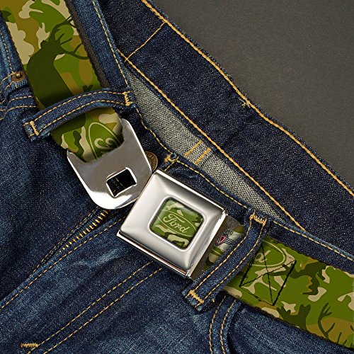 Buckle-Down Seatbelt Belt - FORD Deer Hunter Camo Olive - 1.0" Wide - 20-36 Inches in Length2