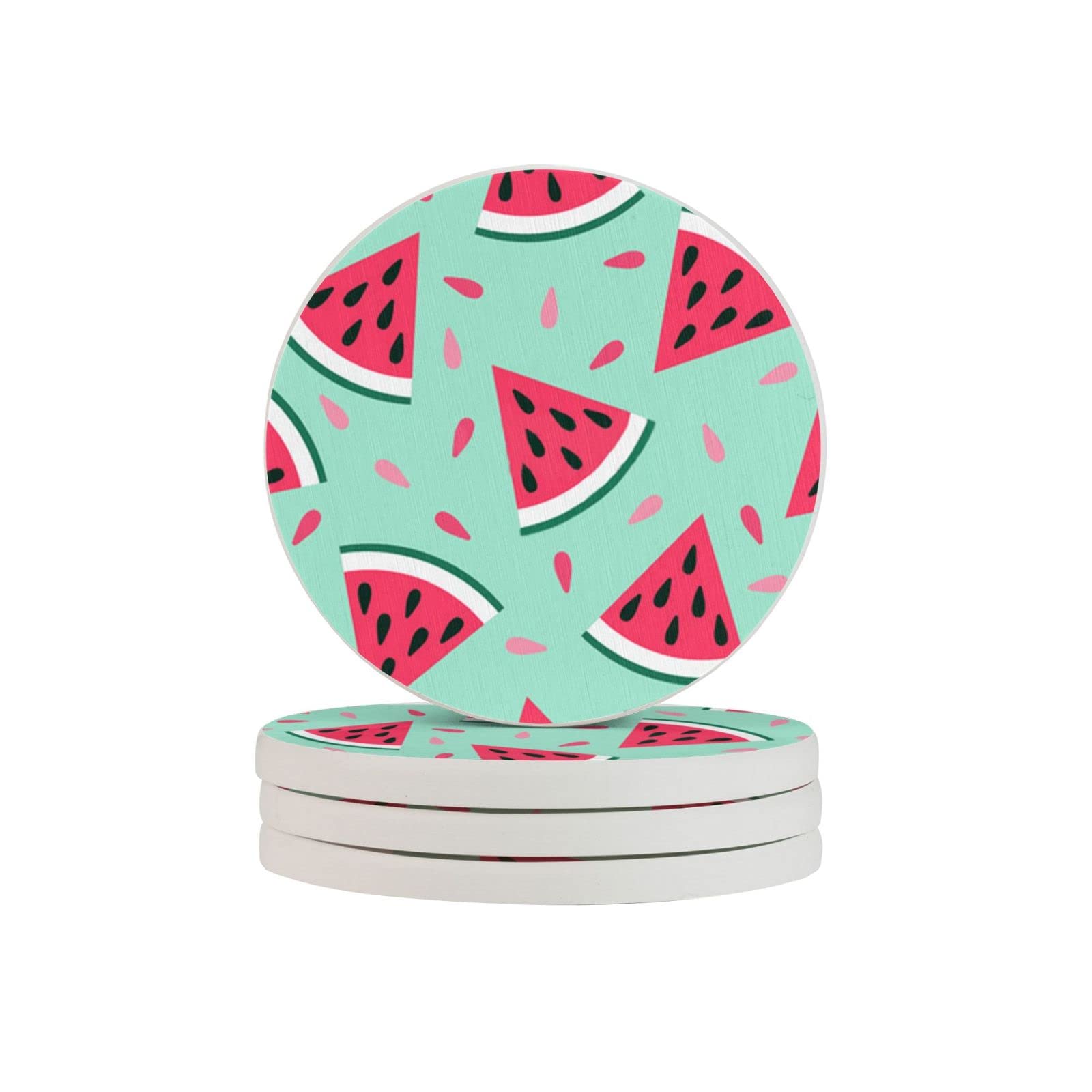 Watermelon Six Piece Drink Coaster for Tabletop Protection Place Mats for Home Decor