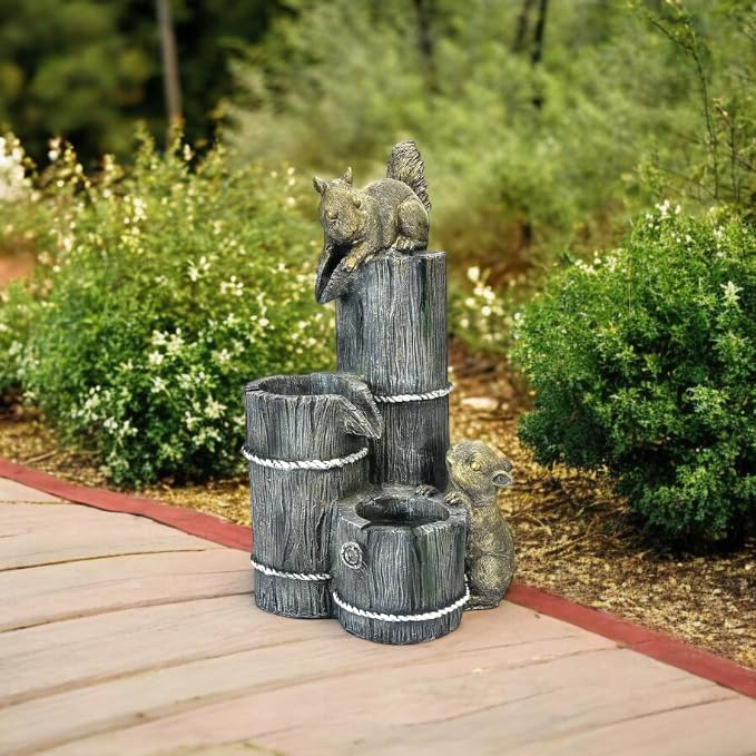 Image of Swarnhouse Decorative Water Fountain with LED Light, 2 Feet, Indoor Tabletop Waterfall for Home Office Garden (Article 5)