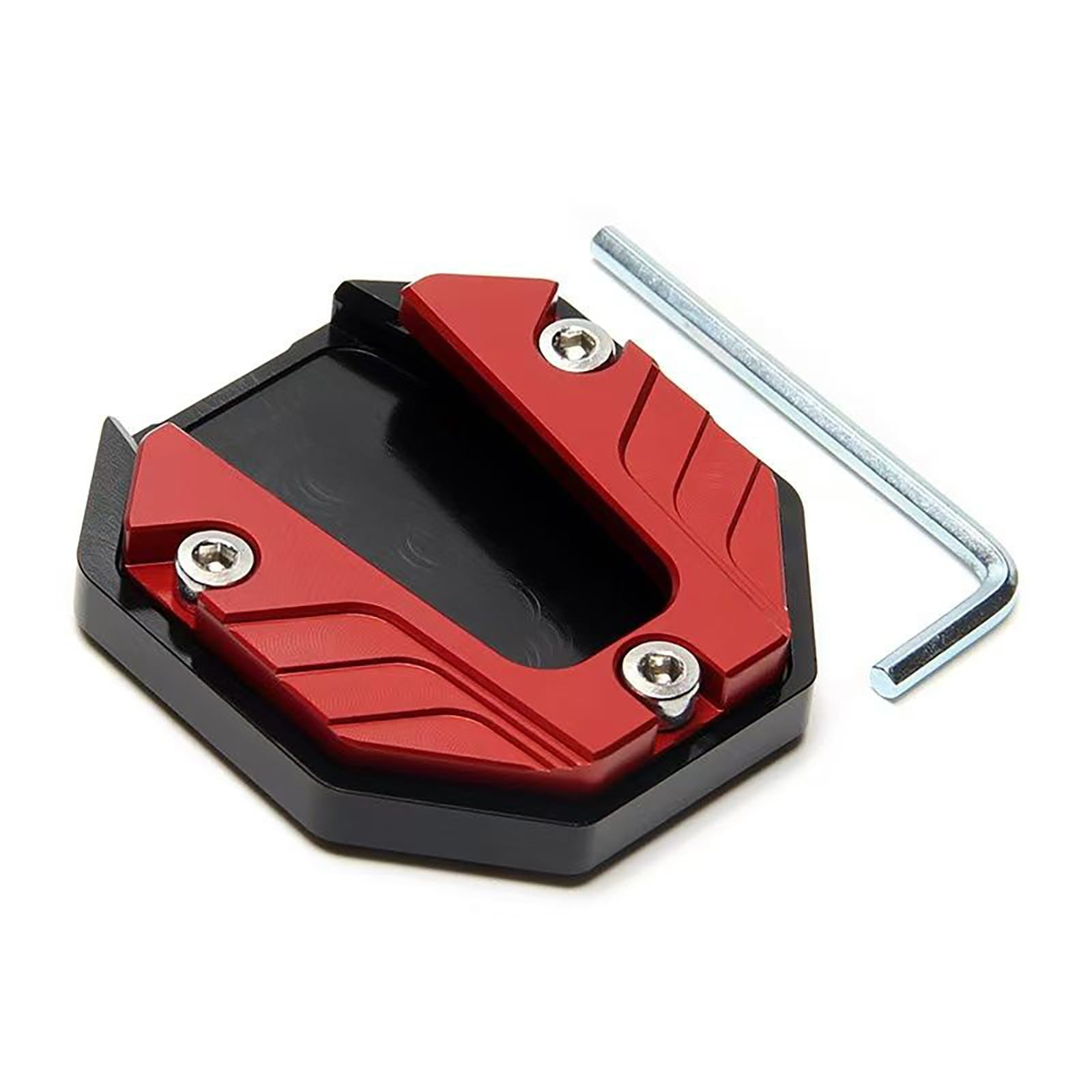 TDGHUNXC Side Stand Extension for Ducati Scrambler Panigale,Motorcycle Parking Base Support Plate Non-Slip Kickstand Pad,normal-Red