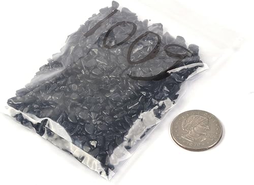 Miniatura 3 de Justinstones Pequeños adornos naturales de turmalina negra pulida con piedras pulidas trituradas de cristal curativo, 3.53 onzas
