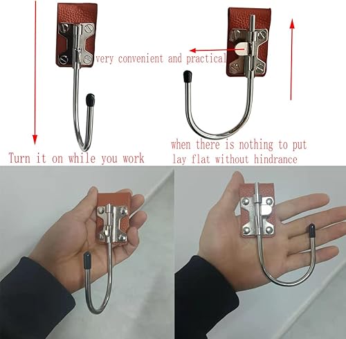 Miniatura 3 de Soporte de cuero para taladro para cinturón, gancho para herramientas, funda para herramienta de araña, soporte para martillo, 2 paquetes