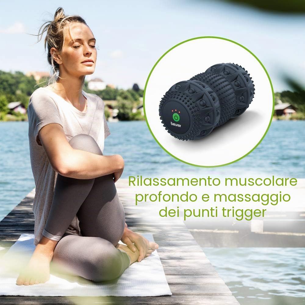 Beurer MG 35 Deep Roll Rullo Massaggiante con Vibrazione, per il Rilassamento e la Rigenerazione Muscolare