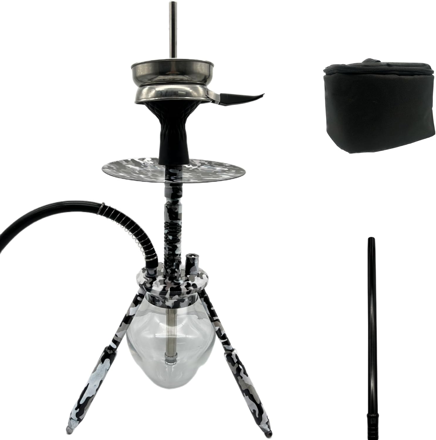 Red Coral Camo Spider Hookah Set Aluminum Material Travel
