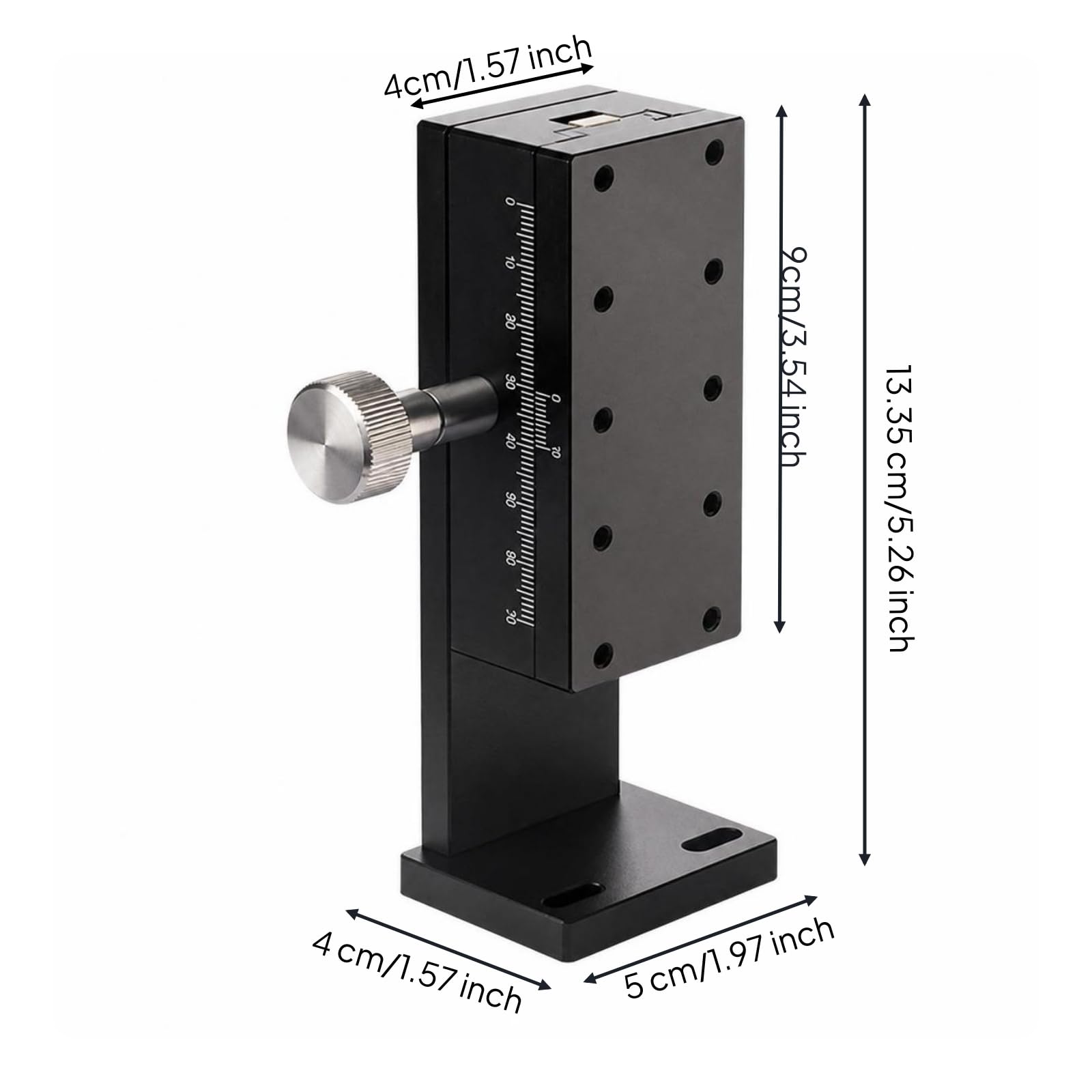 Slitta Micrometrica Robusto | Compatto, scorrevole, Posizionatore Micrometrico, per Banco Ottico, Laboratorio, Lwz4090