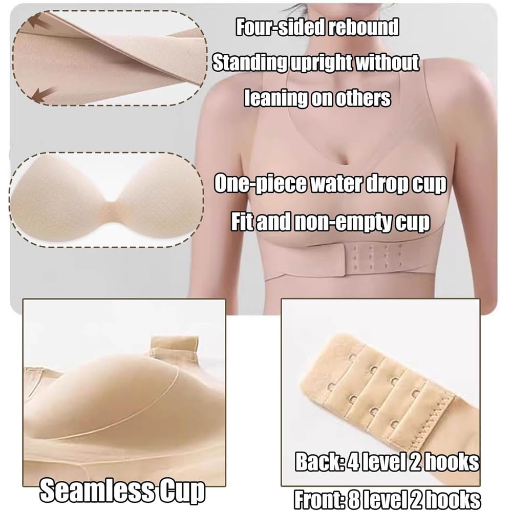 Generisch Posture Corrector Bra for Women Adjustable Back Support Front Closure Bras, Seamless Breathable Shaping Underwear