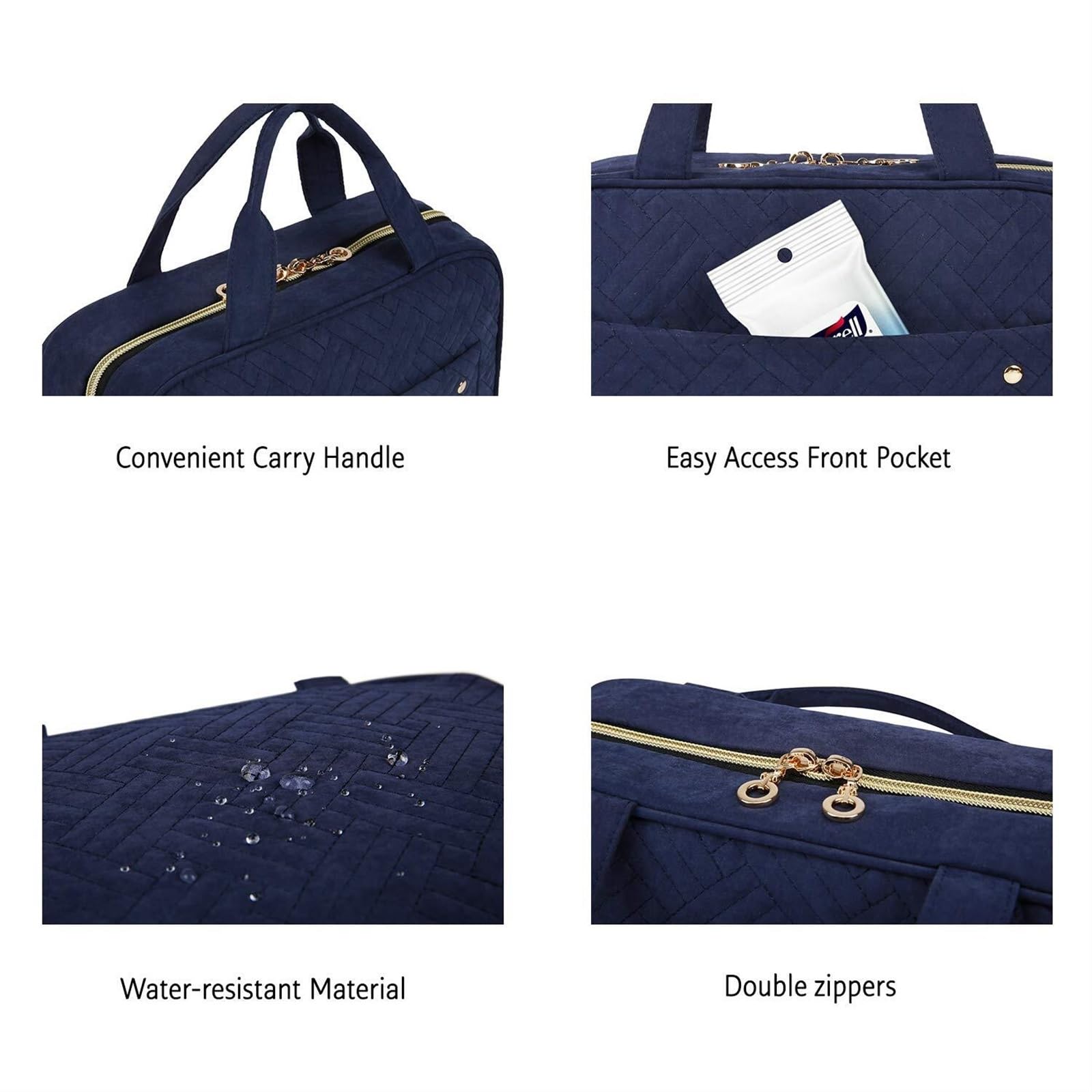 Porta Trucchi Pochette Trucchi Borsa Da Viaggio Borsa Da Toilette Con Gancio Borsa For Cosmetici Impermeabile Trousse Trucchi Donna(Blue)