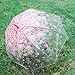 XUANLAN Transparent Cherry Blossom Bubble Dome Umbrella, Romantic Clear Semi-automatic POE Stick Umbrella for Rain and Wind (Pink)