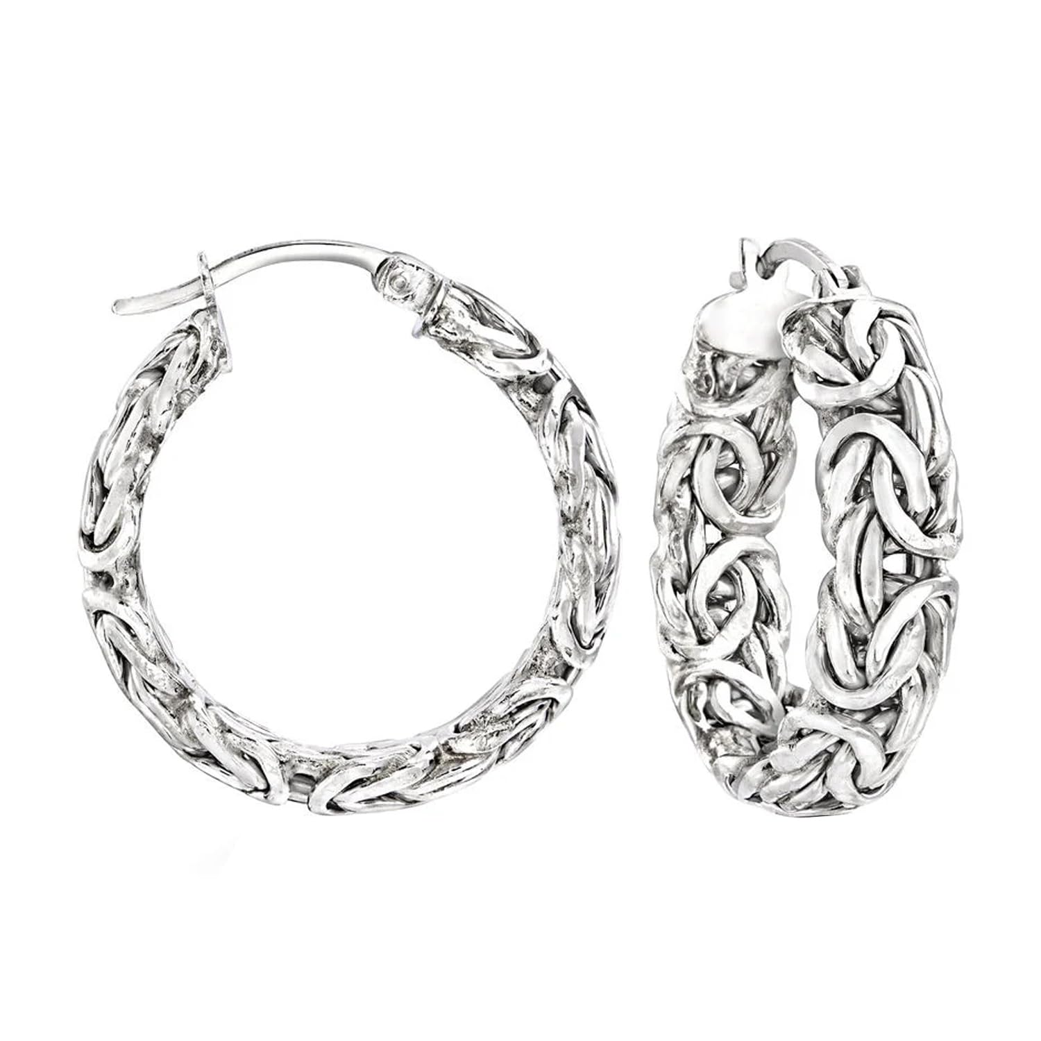 Ross-Simons Sterling Silver Byzantine Hoop Earrings