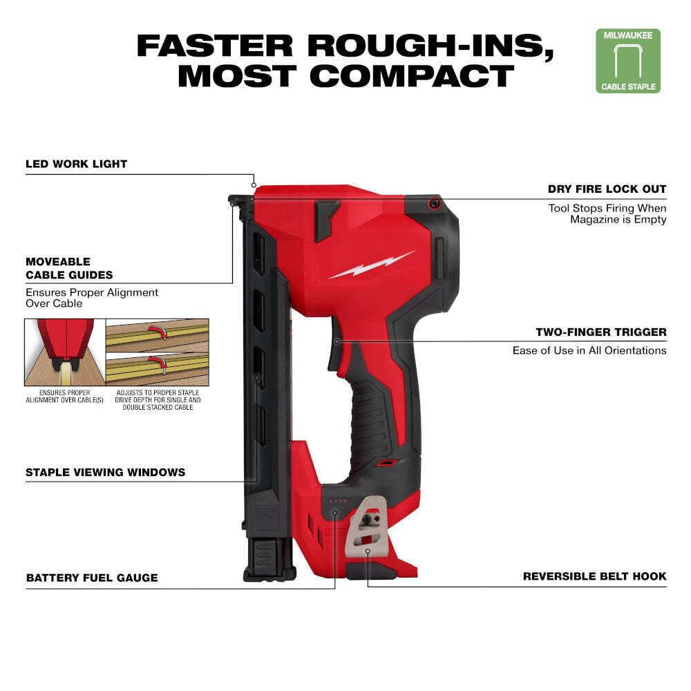 Cable Stapler Kit for Milwaukee Tool 2448-21 M12