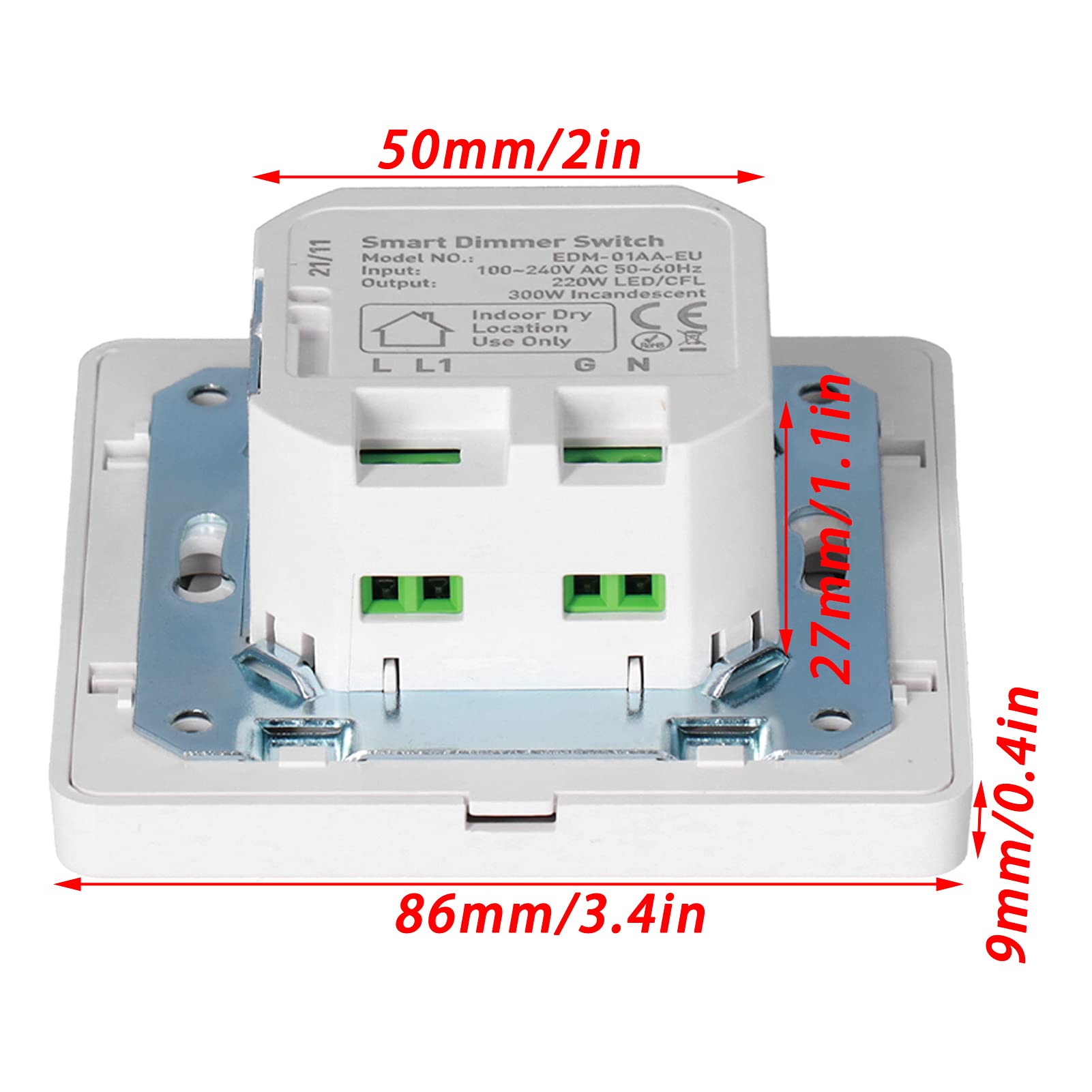 100 240V IMPLEMENT Dimmer Switch Murned WiFi App Spect Remote Control Panel para uso doméstico