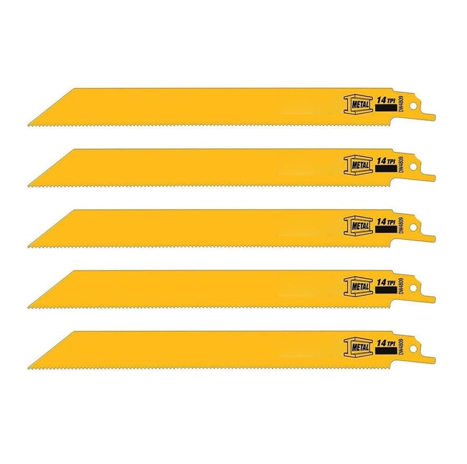 Paquete de 5 hojas de sierra recíproca de hierro N677496 DW4809 de 8 pulgadas 14 Tpi, pieza de repuesto para DeWal