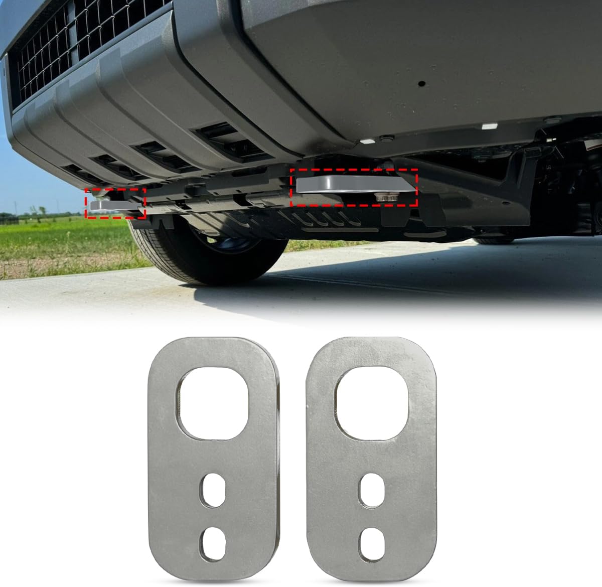 Front Recovery Points Fit for 2024-2025 Toyota Land Cruiser/Toyota Tacoma/Lexus GX550, Heavy Duty Steel Front Tow Hooks Recovery Points Hooks, Bolt-on Car (2PCS)