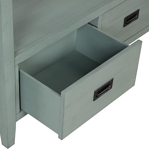 Miniatura 9 de Mesa de consola de 36 pulgadas de ancho, mesa de sofá, soporte de TV de granja con 4 cajones y 1 estante de almacenamiento para almacenamiento, mesa