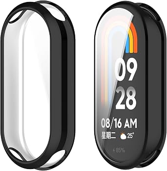 Disscool Case Cover Compatible with Xiaomi MI Smart Band 10 Ceramic Edition/9 Ceramic Edition/8/8 NFC Soft Anti Drop TPU Replacement Protective Cases Watch AccessoriesBlack