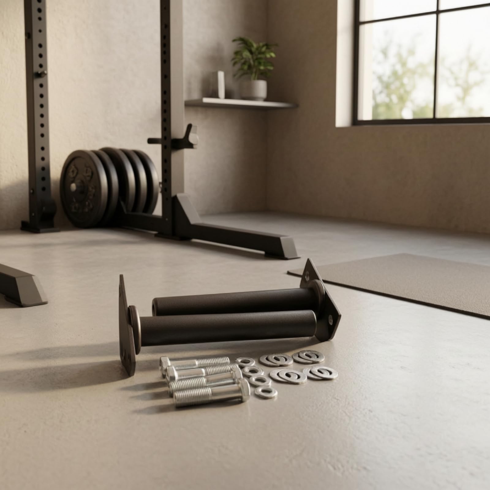 Soporte de Discos para Pesas Porta Discos Colgante Gancho Organizador Accesorio Gimnasio con Acero Alta Capacidad Compatible con Jaulas de Sentadillas