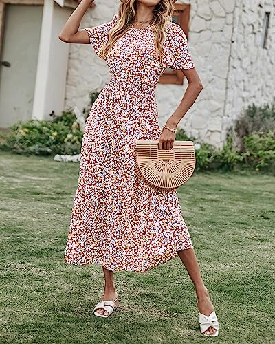 Image of PRETTYGARDEN Women's Casual Smocked Boho Floral A-Line Maxi Dress 2026