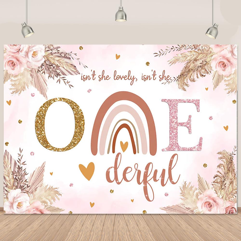 Boho Regenbogen-Deko-Set Zum 1. Geburtstag – Inkl. Banner, Ballons & Girlanden Für Mädchen