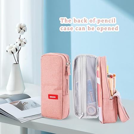 Telescopic Pencil Case Pop Up Pencil Bag Cute Telescopic Pen Holder White Puppy Standing Pencil Pouch, Tropical Palm Pattern, One size, Makeup Pouch