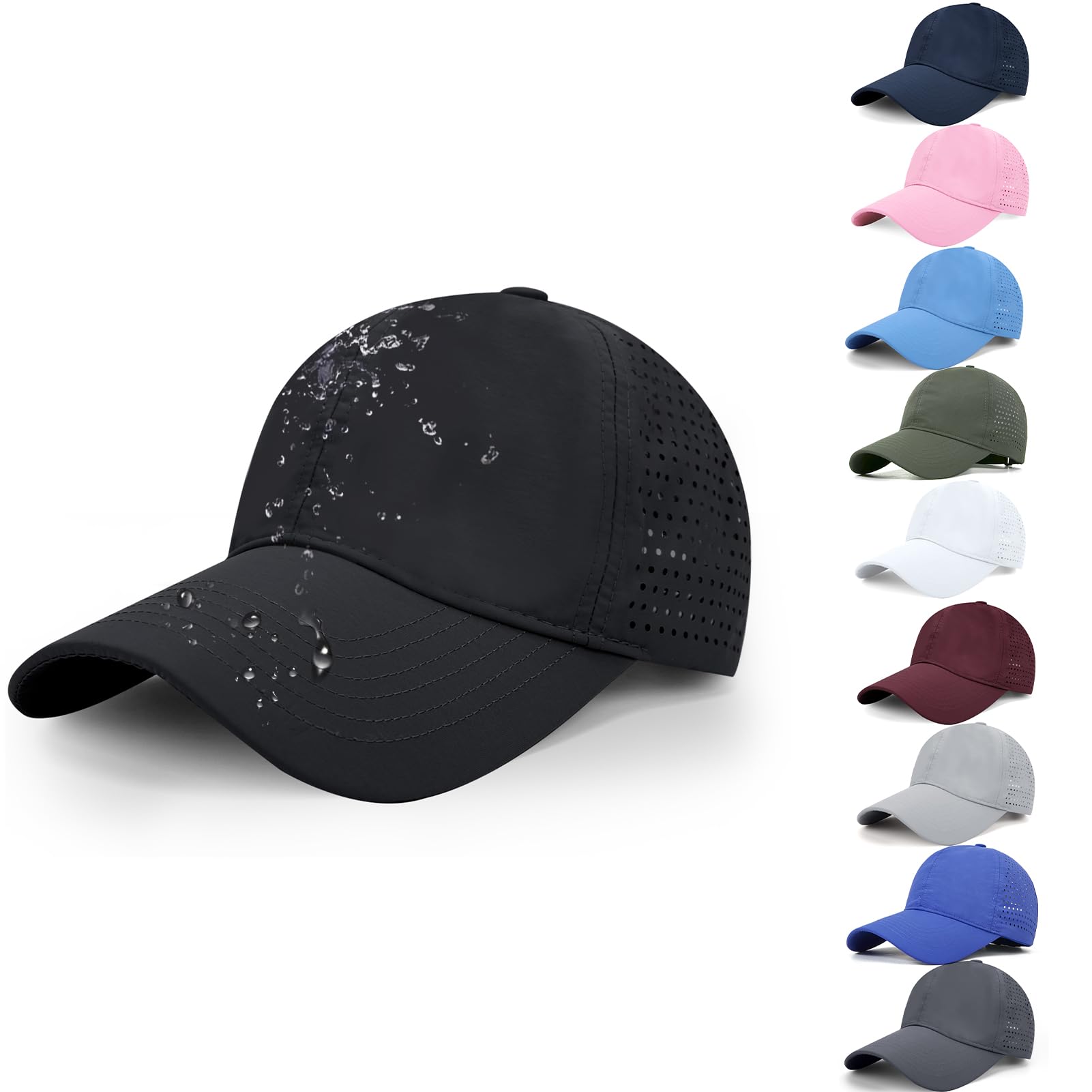 2 Packs Women's Criss Cross Ponytail Baseball Cap Mesh Quick Dry Hat Adjustable High Messy Bun Ponycap Outdoor Sports Hat