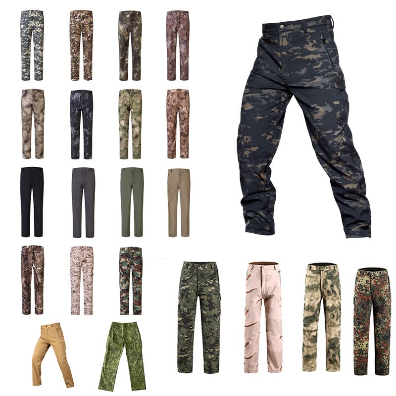 Sunnystacticalgear Outdoor Sports Airsoft Shooting Hunting BDU Tactical Combat Camouflage Trousers Softshell Pants - A-TACS FG - M