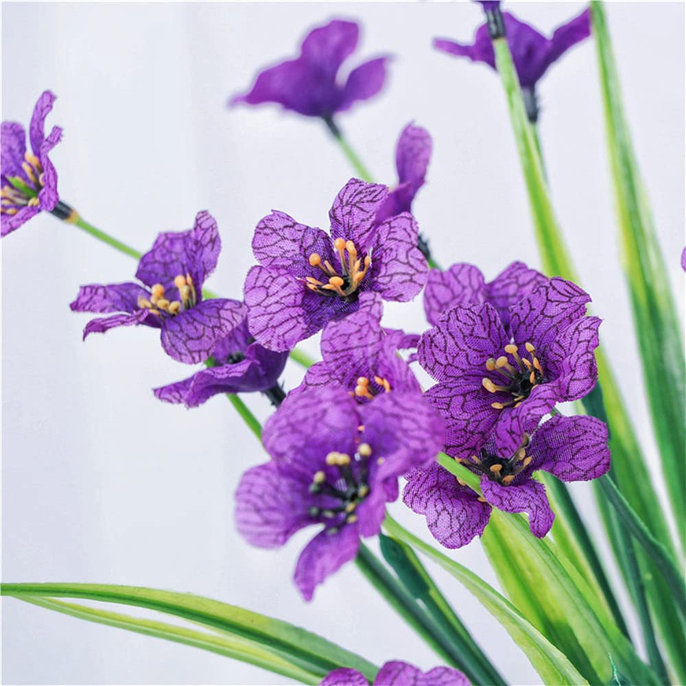 XIYUAN Knstliche Blumen, UV-bestndig, kein Verblassen, Kunstblumen,  hngende Pflanze, Kunststoff, grne Strucher, Garten, Veranda, Fenster,  Kastendekoration, 12 Bndel, Violett : Amazon.de: Kche, Haushalt & Wohnen