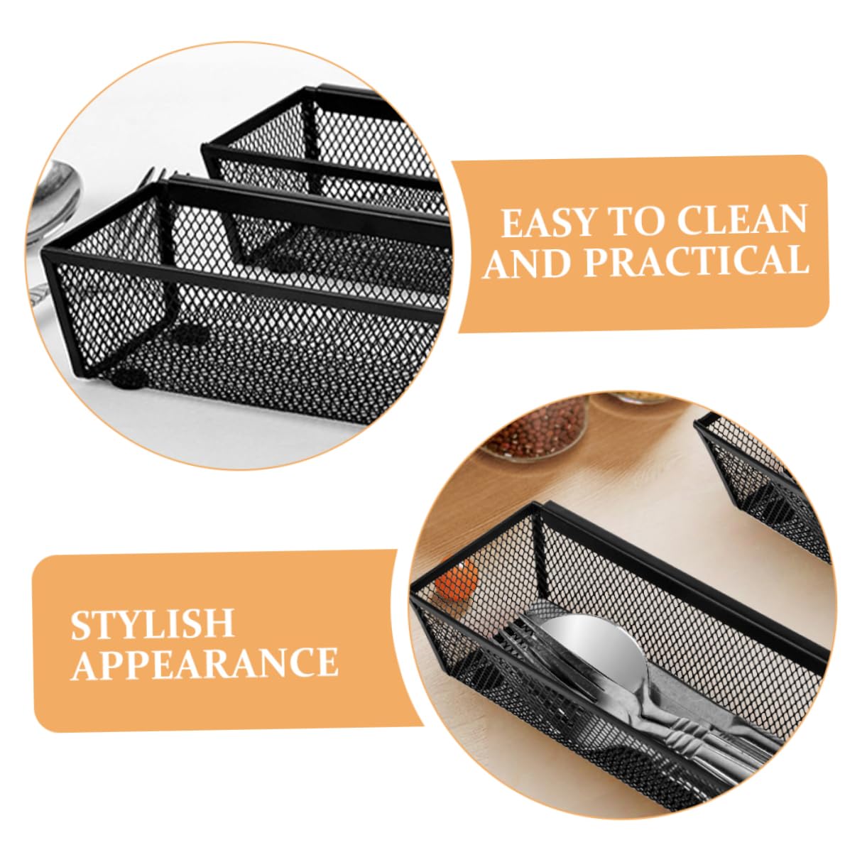 Mipcase 6piezas Cesta para Cubiertos Organizador De Bandeja para Utensilios De Cocina Soporte para Cubiertos De Cocina Cesta Pequeña Negra Organizador De Cucharas Bandeja para Cucharas y t