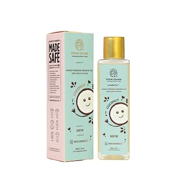 Little Rituals COCONUT BABY MASSAGE OIL Certified Organic, Wood Cold-Pressed for Skin and Hair with SWISS Plant Actives. Dermatologist Tested by Pediatrics, Mild & Gentle & Safe 100 ML