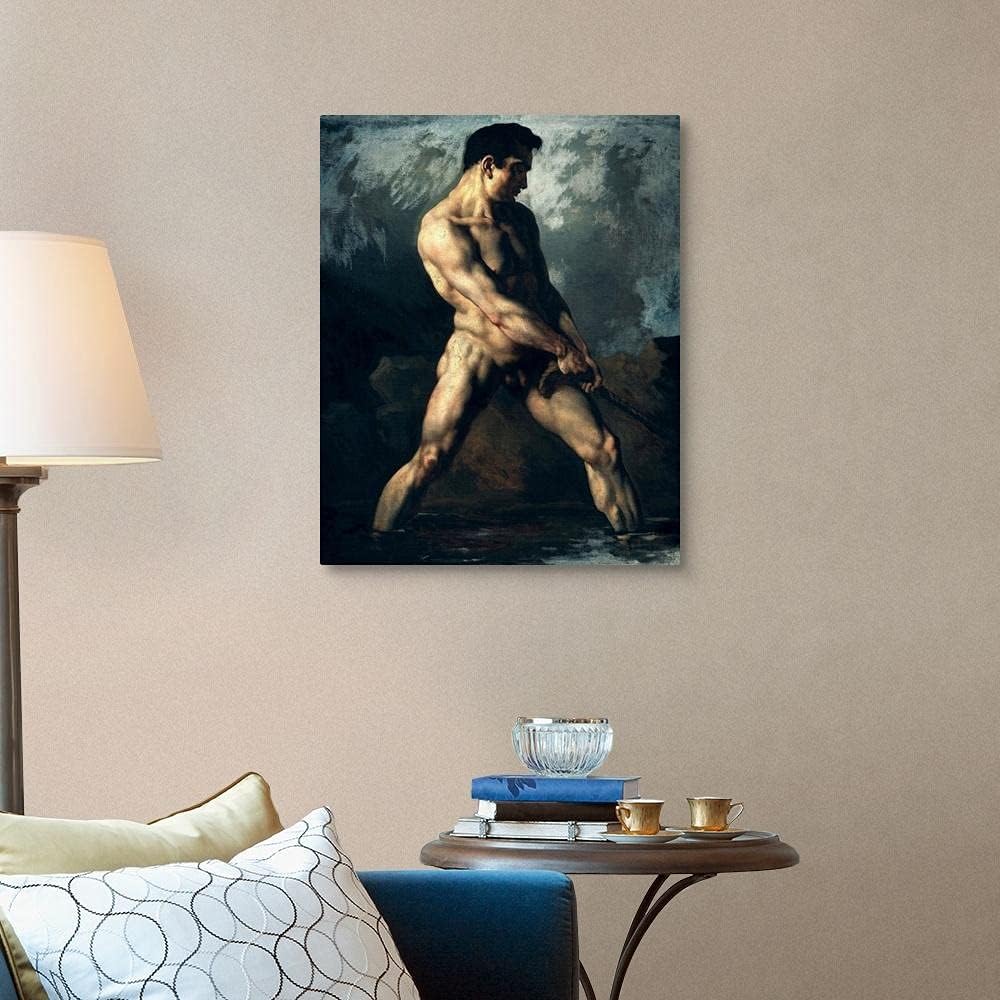 Colorful DIY Paint by Numbers for Adults Beginner Kids Oil Canvas Painting Kits Easy Drawing Paintwork with Brushes Acrylic Pigment,Home Wall Decoration — study of a male nude, by Theodore Gericault
