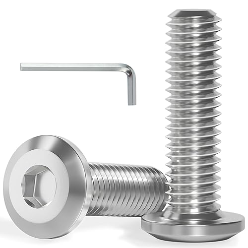 M6-0.039 x 0.394 in, 100 tornillos hexagonales de cabeza plana, acero inoxidable 304 18-8, rosca completa, llave hexagonal incluida (VG30102)