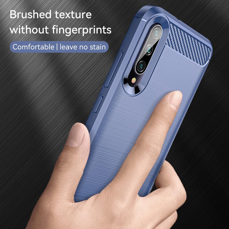 Image of Hybrid Carbon Fiber Back Case for Xiaomi Mi A3 (Blue)