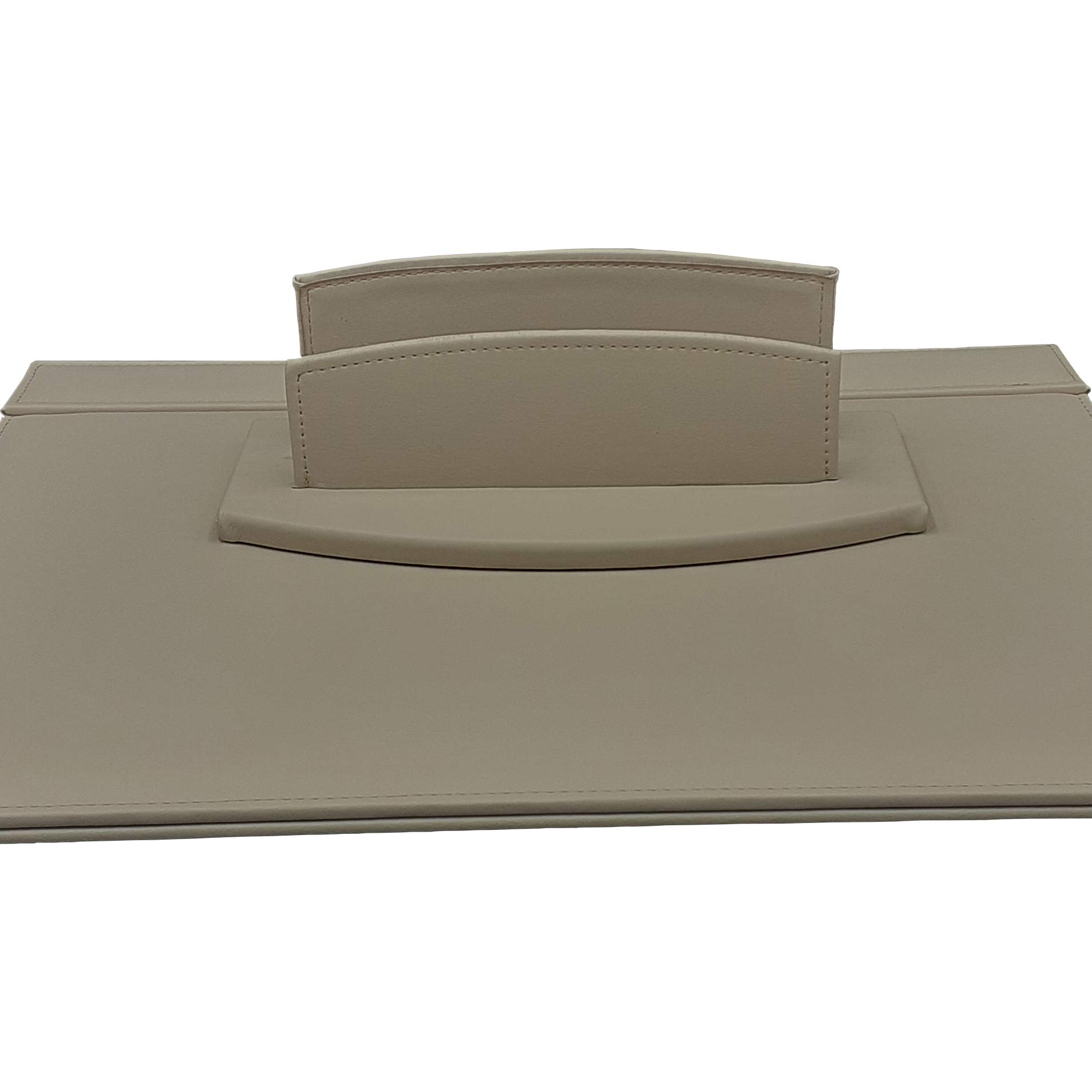 oggettando Set scrivania in Ecopelle con Accessori Composto da scrittoio apribile, portalettere, portapenne, portabigliettini (Beige)