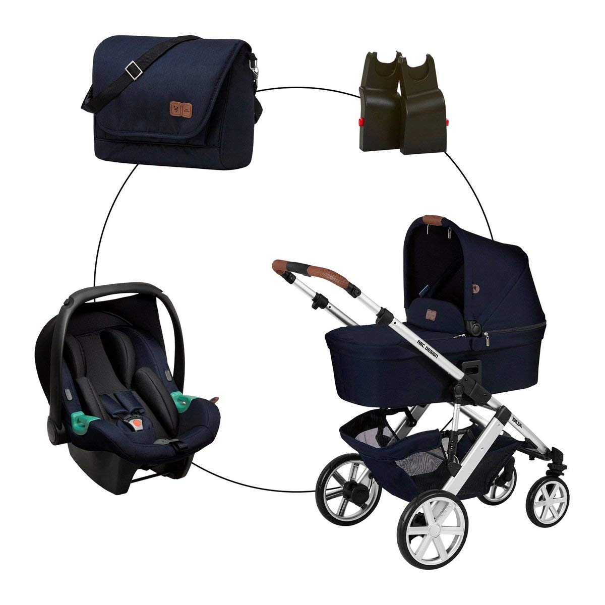 Kombikinderwagen Salsa 4 Trioset inkl. Tulip Babyschale und Wickeltasche