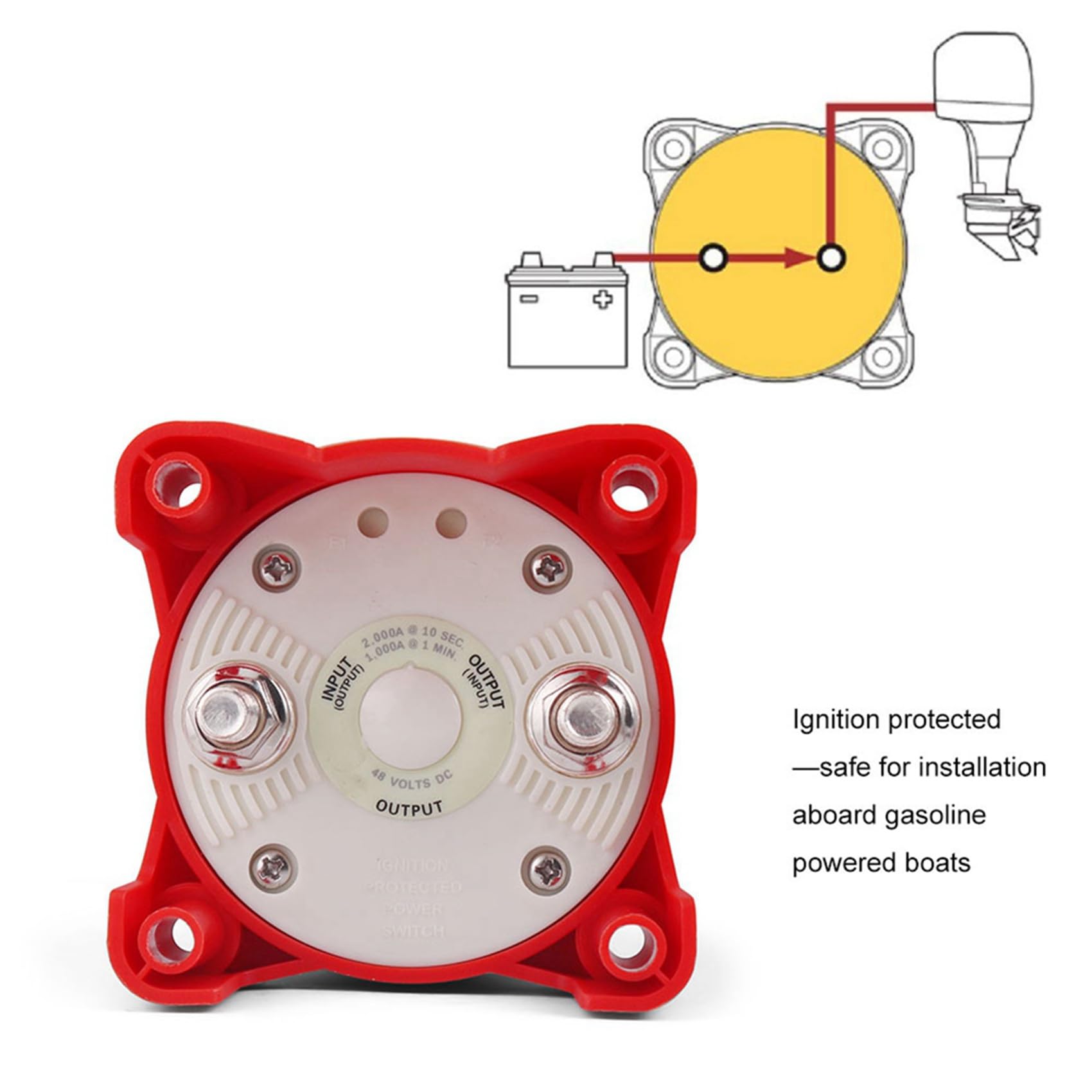 3X 48V 350A Car Auto RV Marine Boat Selettore Isolatore A Circuito Singolo Scollegamento 'Interruttore della Batteria Rotante Serie e