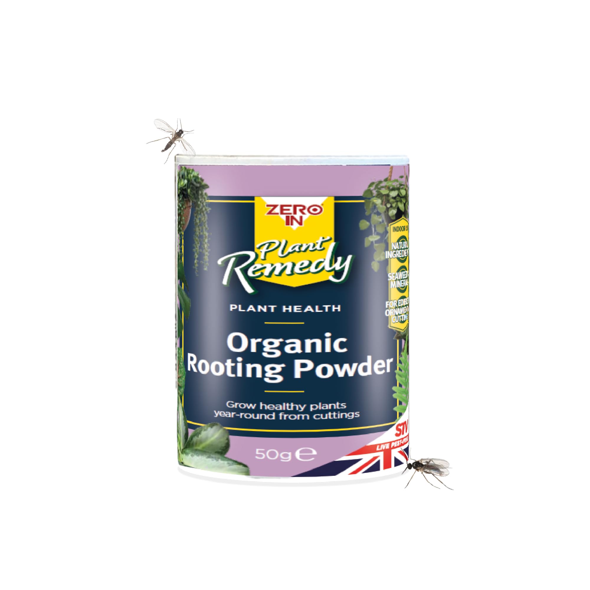 Zero In® Plant Remedy Organic Rooting Powder - 50g, Indoor & Garden Plants Natural Plant growth support, Promotes Strong Healthy Roots