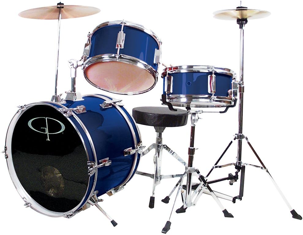 GP50BL Complete Junior Drum Set (Blue, 3-Piece Set)