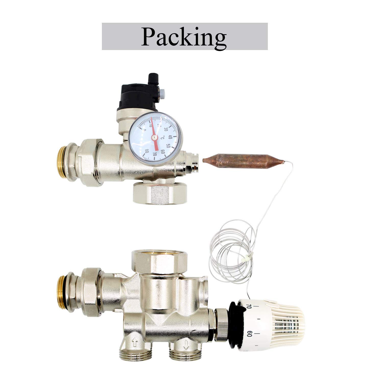 kit gruppo pompa riscaldamento di valvola sfogo aria sicurezza testa termostatica termostato - per collettore riscaldamento a pavimento pompa ricircolo acqua riscaldamento