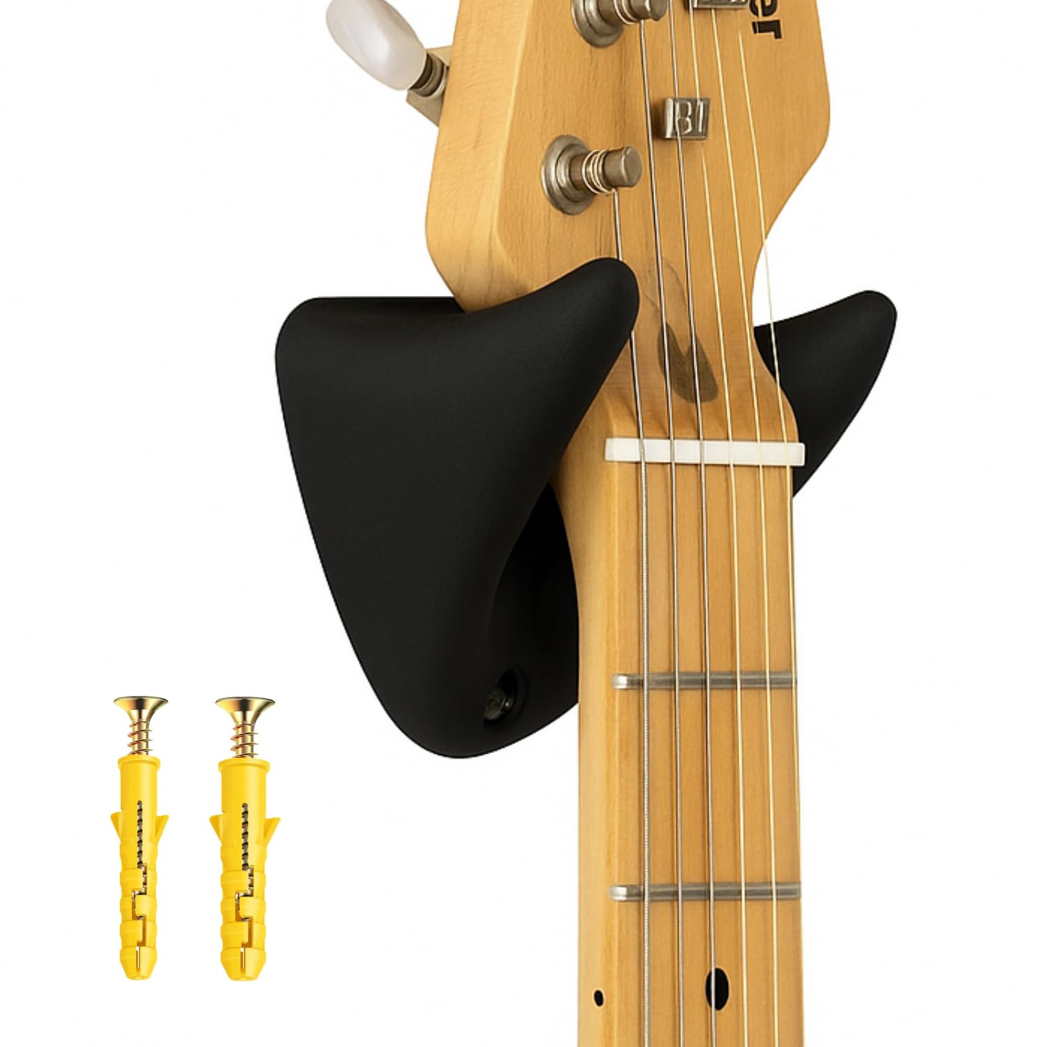 Sanchi Homes | Guitar Wall Mount Holder with Screws | Durable & Safe Hanger for Acoustic & Electric Guitars | Space-Saving Wall Stand | Easy Installation | Bioplastic-image-7