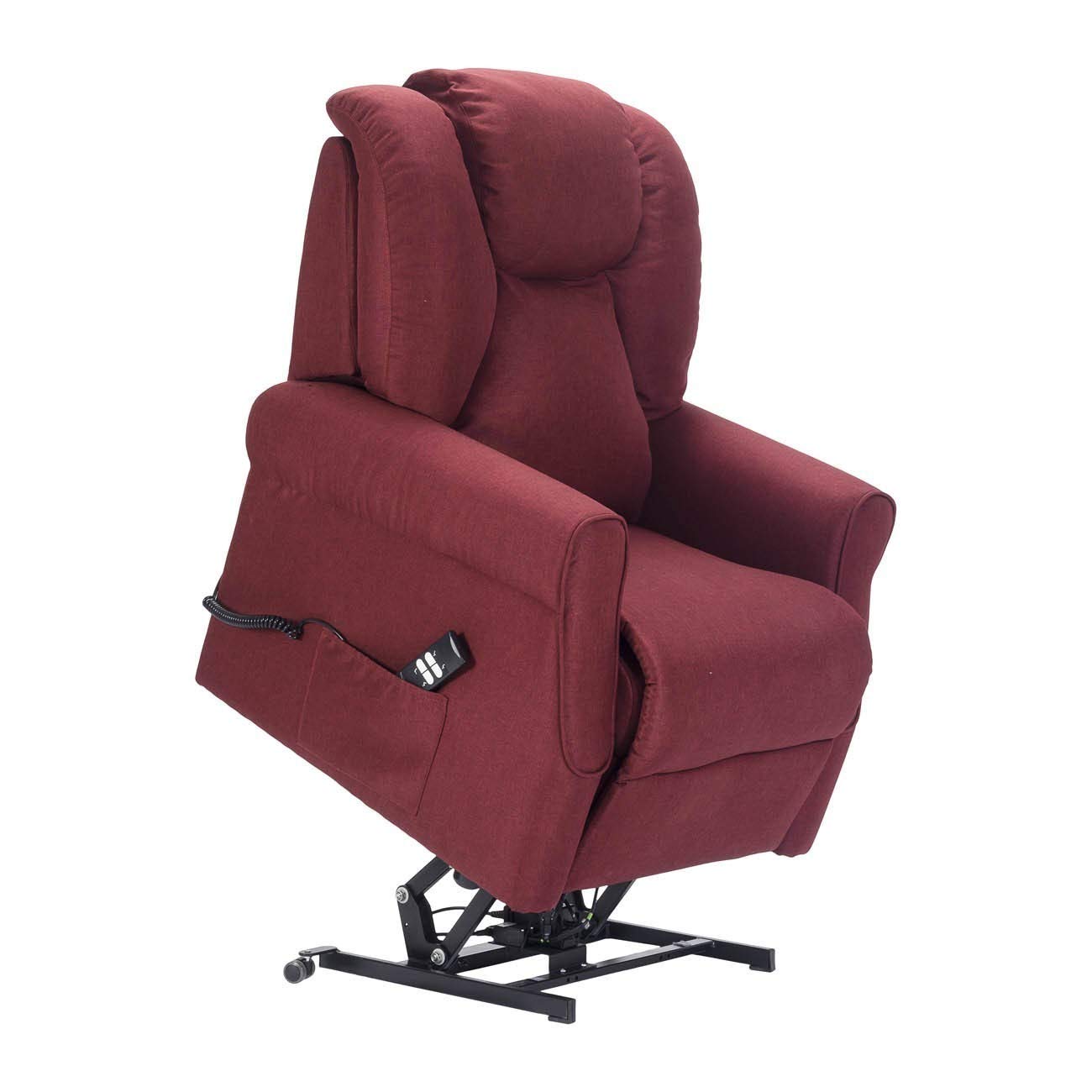 Sime Betty1 PERSONNALISÉ Fauteuil releveur Relax Dispositif Médical Vibromassage kit 4 Roues siège à Micro-Ressorts Doux résistant aux Taches Rouge foncé