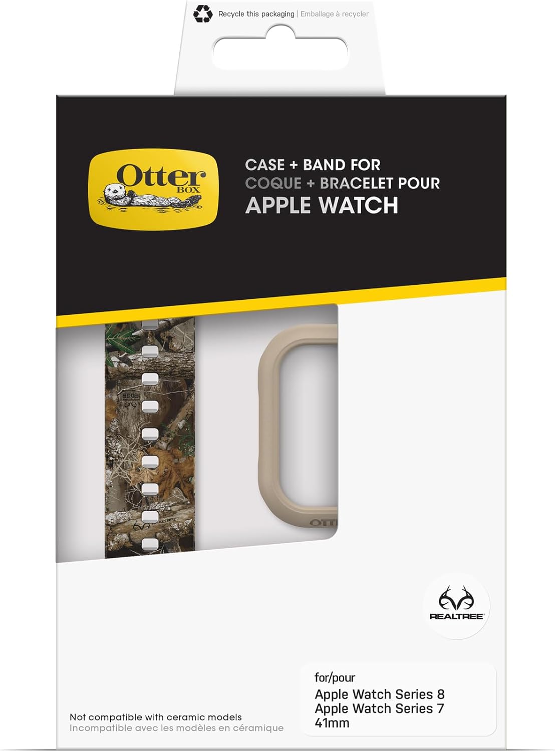 OtterBox Watch Bumper and Graphic Band for Apple Watch Series 7/8/9 41mm - Forest Edge (Green)