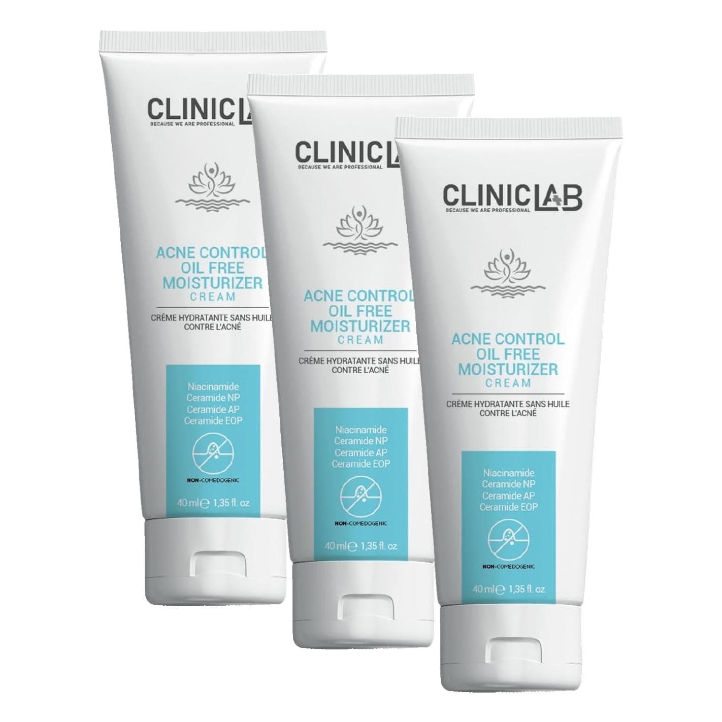 Akne Eğilimli Ciltler Için Yağsız Nemlendirici Krem 40 ml (3 paketi)
