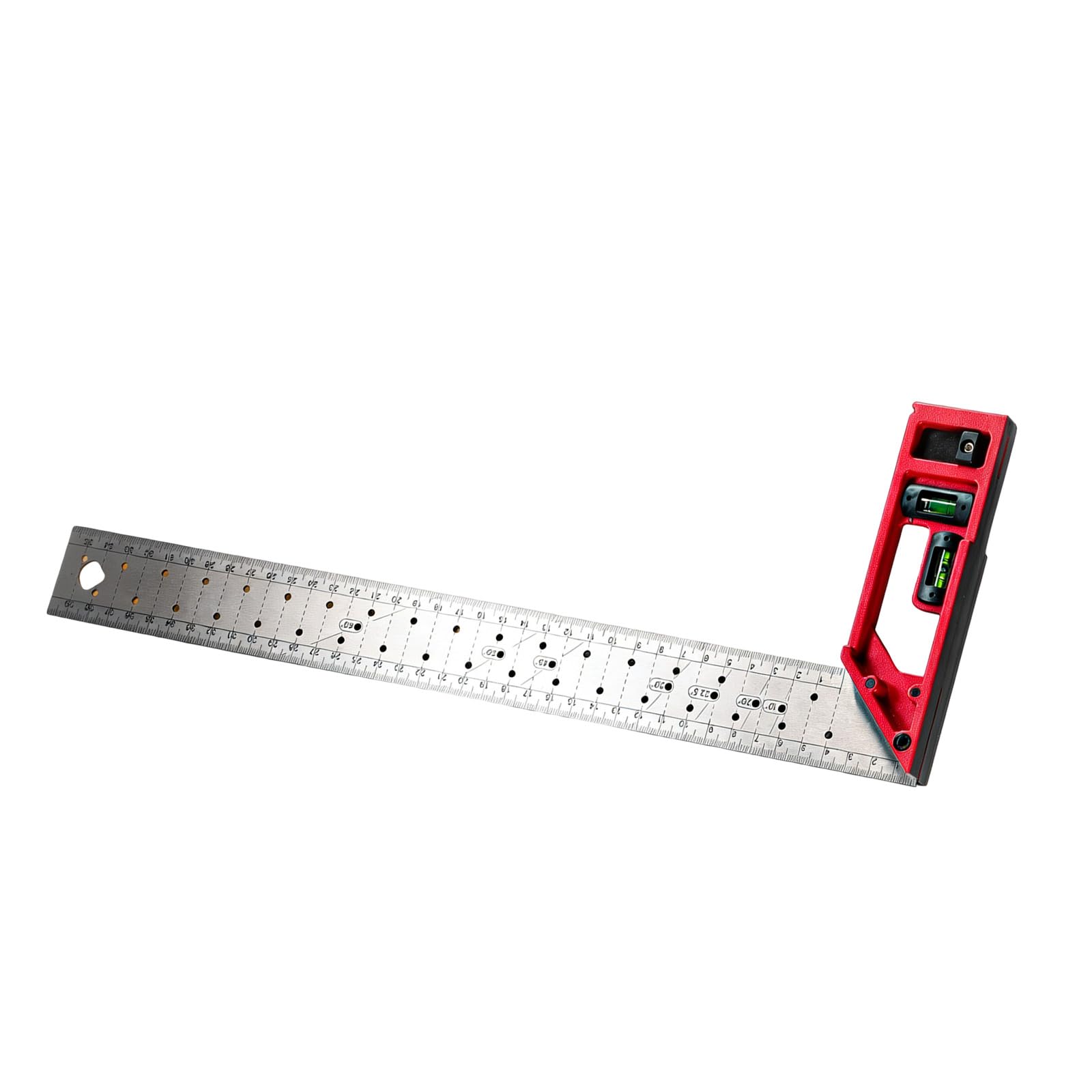 Apglsxy Multifunction Marking Square For Woodworking With High Accuracy Lasering Scale Integrated Levels Bubble And Adjustable Positioning Holes Lasering Scale Professional Measuring Instrument