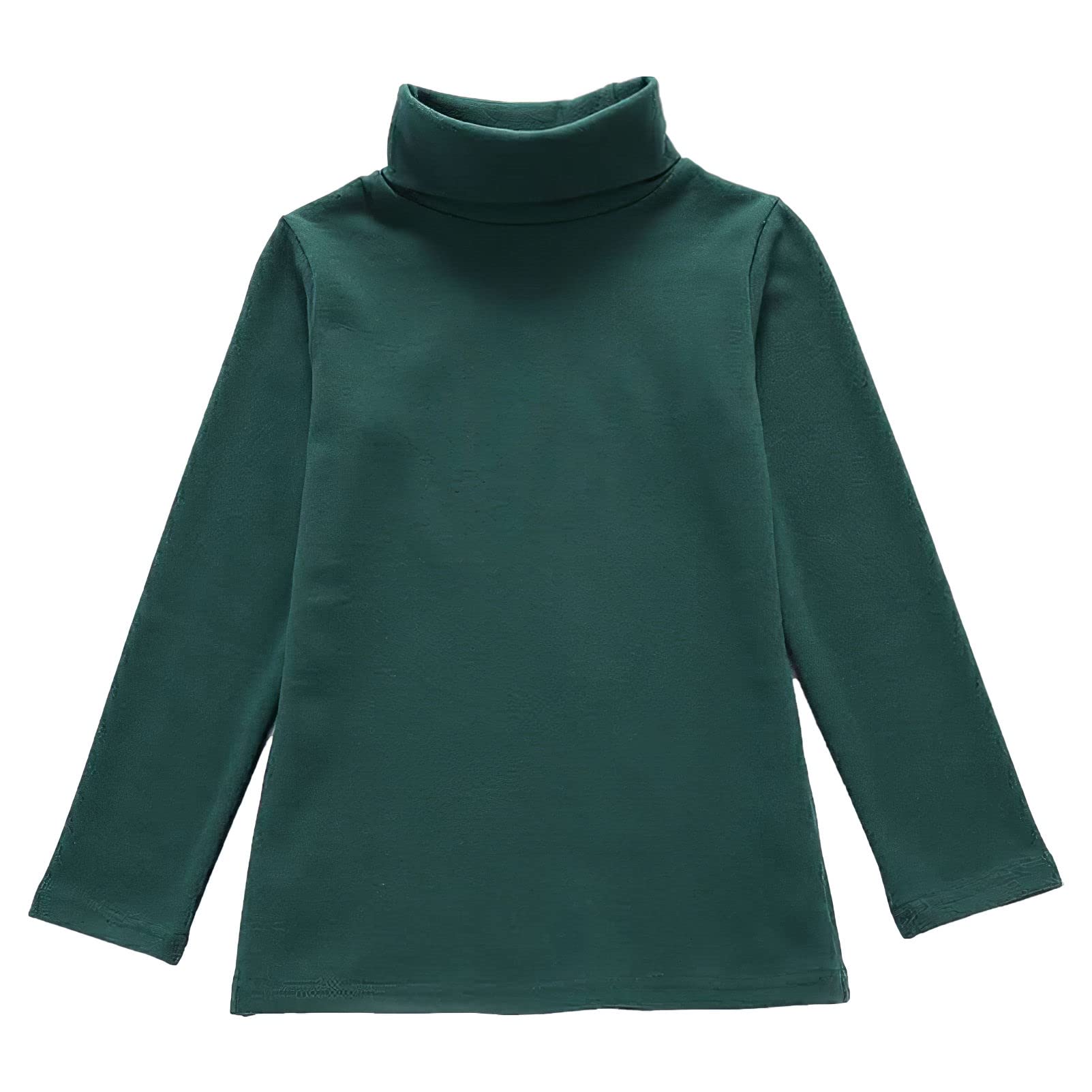 3pcs Garçons Filles Manches Longues Couches de Base Hauts Coupe Ajustée Col Roulé Élastique Décontracté Chandail pour 3-14 Ans