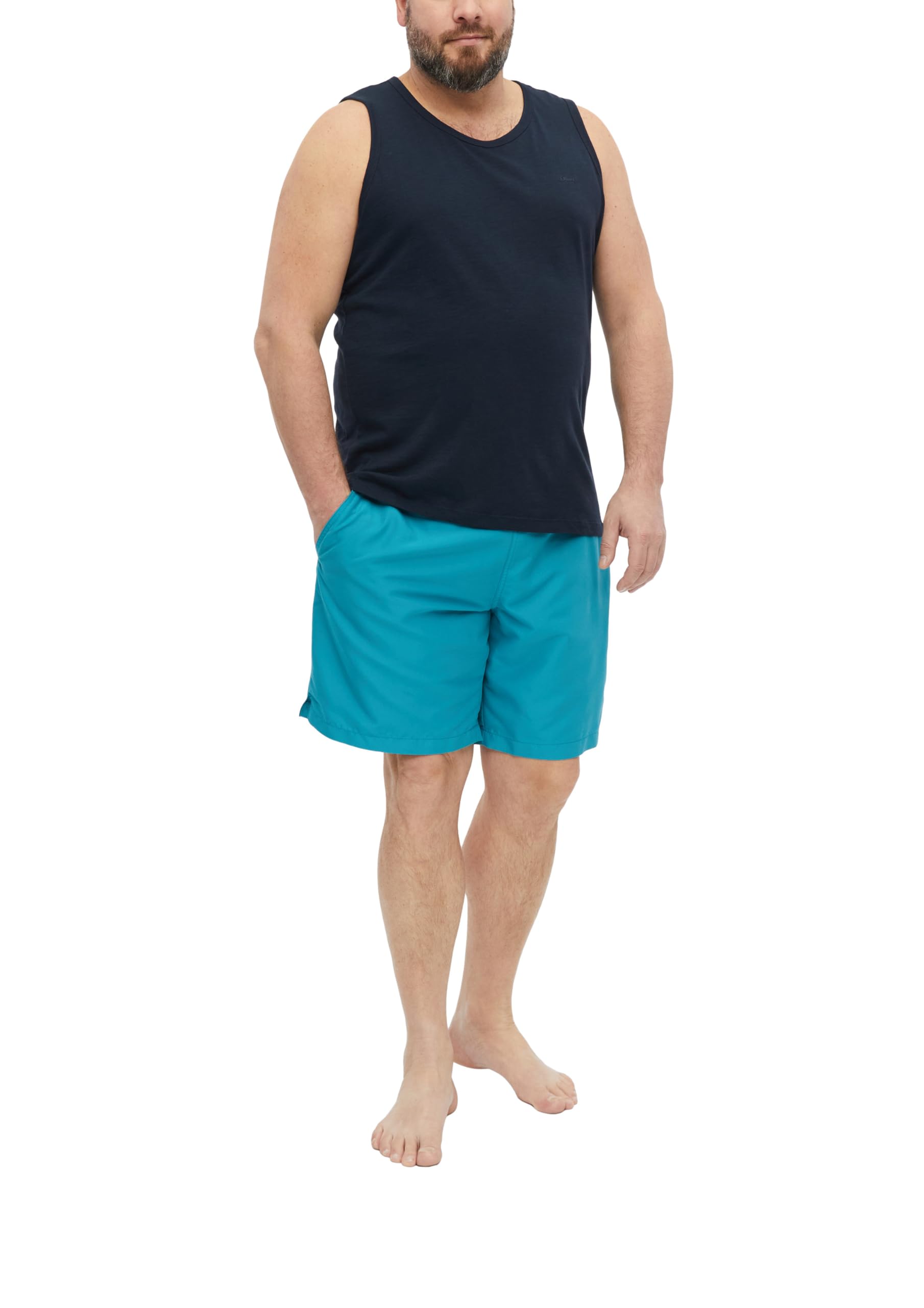 s.Oliver Men's 2181366 Swimming Shorts (Pack of 1), Turquoise, 5XL