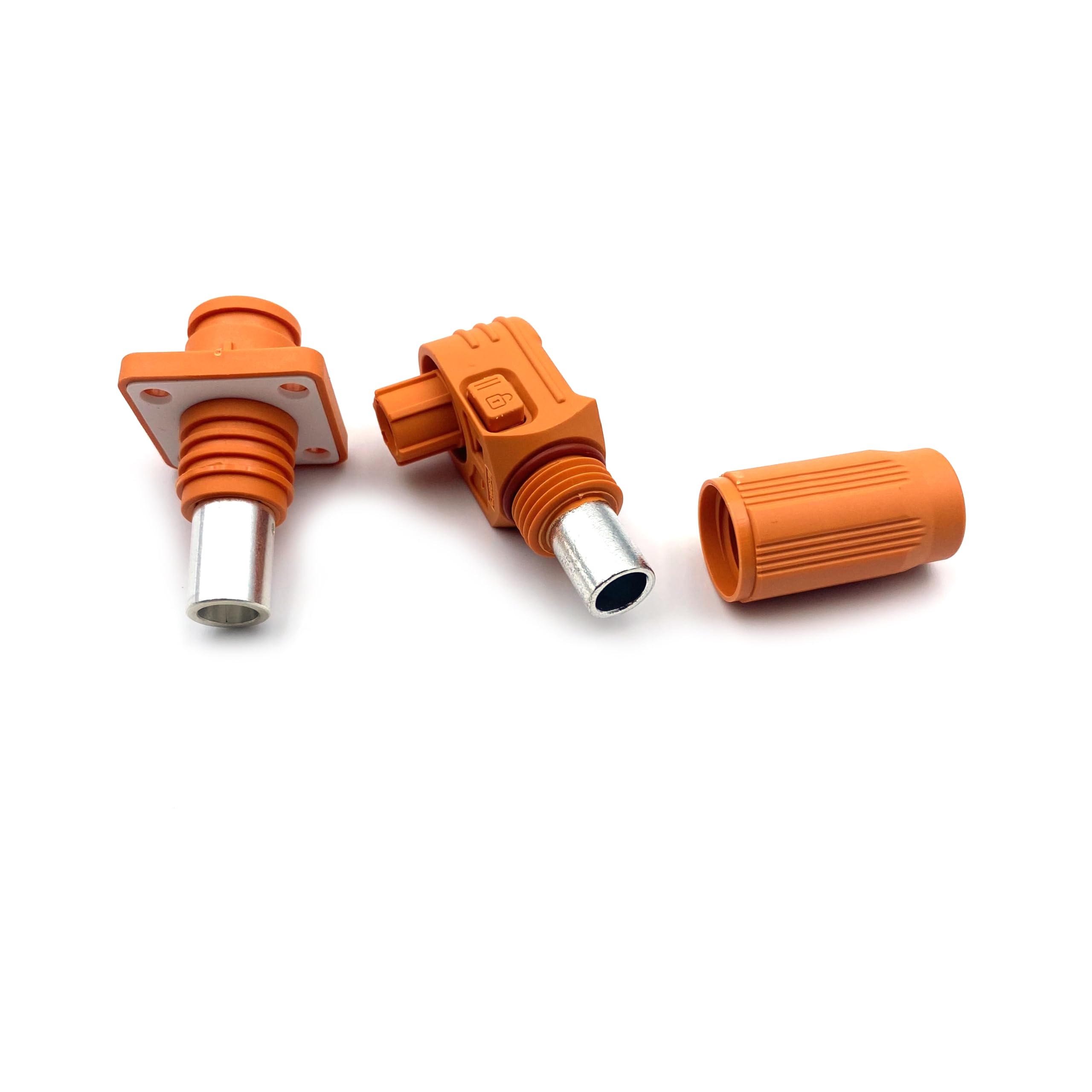 1 juego de conectores de almacenamiento de energía de batería, conectores de alta corriente de 300 A, terminal de enchufe rápido, enchufe de ángulo recto naranja y enchufe IP67, adaptador de corriente